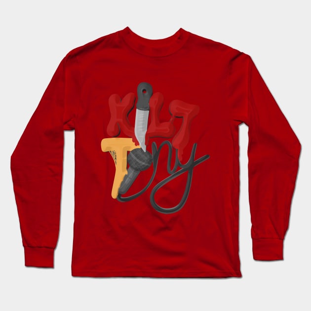 Kill Tony Ill Illustration With Custom Letters & Mic Long Sleeve T-Shirt by Ina